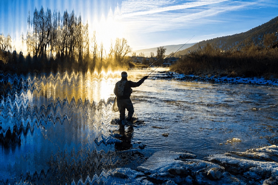 An image of a man fly fishing in a river
